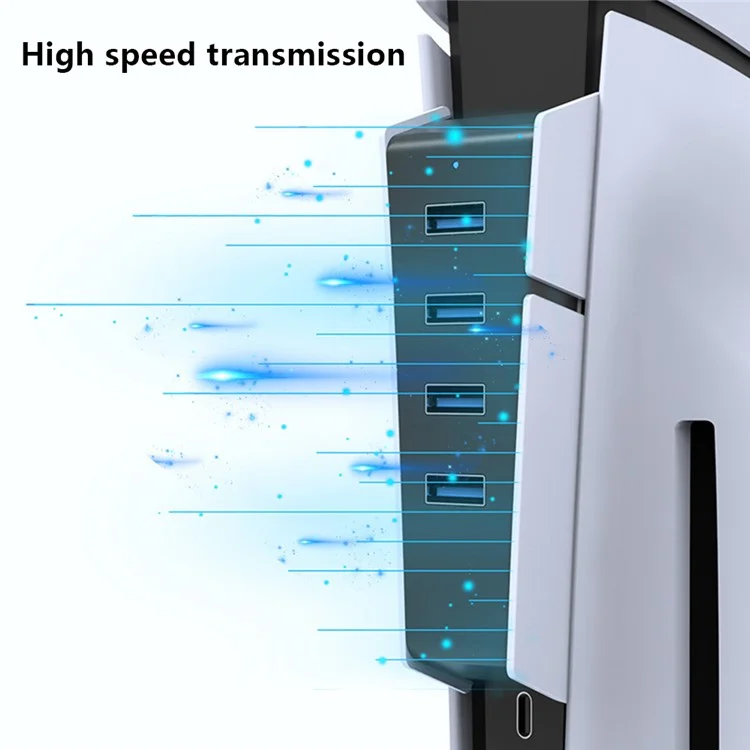 HONSON HS-P5S002 4 Ports USB Hub for Sony PS5 Slim Game Console USB 2.0 Expansion Hub Charger Adapter