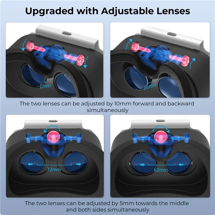 DEVASO pour Nintendo Switch VR Casque avec Sangle de Tête Réglable, Version 3.0