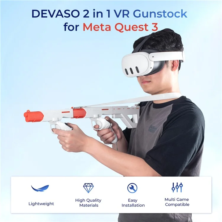 DEVASO Per Meta Quest 3 VR Supporto Magnetico per Controller di Gioco - Bianco