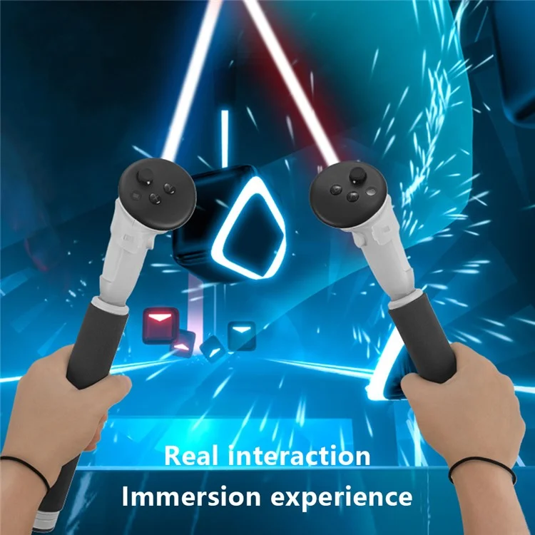 HIBLOKS Manette pour Oculus Quest 3 Poignées Extension Contrôleur Grips ABS+Éponge Contrôleur VR 
