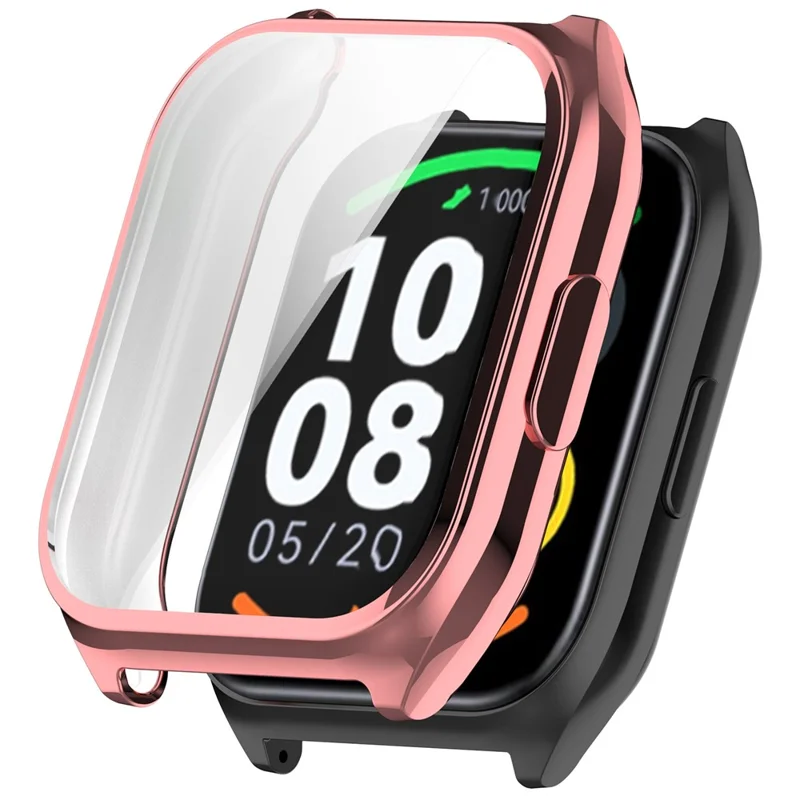 For Haylou Watch 2 Pro / LS02 Pro Watch Case All-inclusive Soft TPU Protective Cover - Electroplating Pink Gold