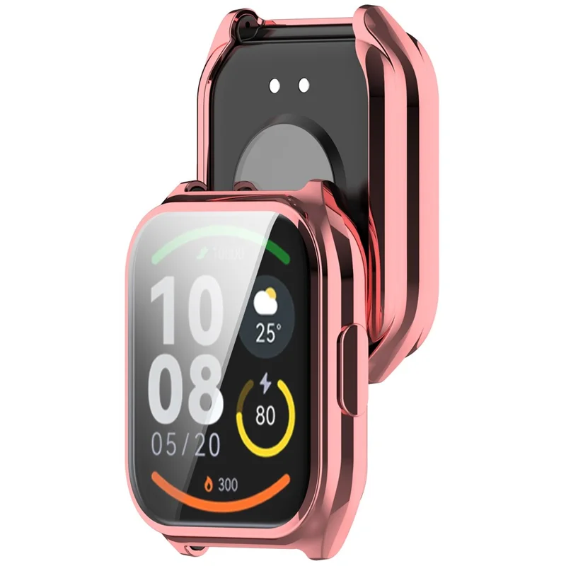 For Haylou Watch 2 Pro / LS02 Pro Watch Case All-inclusive Soft TPU Protective Cover - Electroplating Pink Gold
