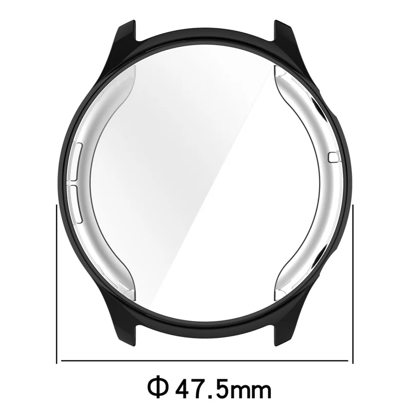 Watch Case for Haylou Solar Plus RT3 / Solar Plus LS16 All-inclusive TPU Protective Cover - Electroplating Black