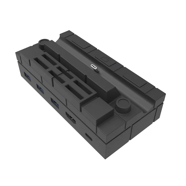 HS-SW480 For Nintendo Switch / Switch OLED TV Dock Charging Station with USB, HD Video, Type-C Outputs - Black