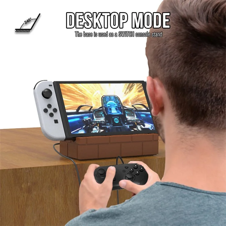 HS-SW480 For Nintendo Switch / Switch OLED TV Dock Charging Station with USB, HD Video, Type-C Outputs - Black