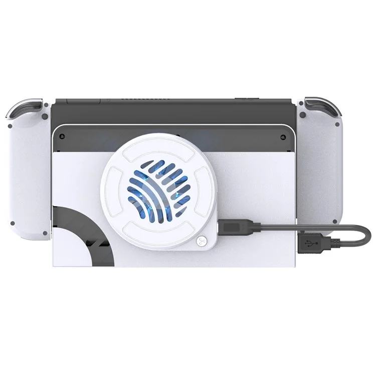 TOPWOLF Para Nintendo Switch OLED Dock Cooling Fan Game Console Back Cover Cooler - Blanco