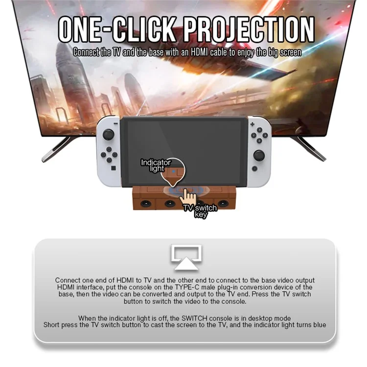 HS-SW450 Per Nintendo Switch Game NGC Controller Converter Station con USB, video HD, Type-C - Marrone