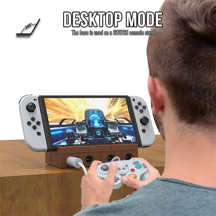 HS-SW450 Per Nintendo Switch Game NGC Controller Converter Station con USB, video HD, Type-C - Marrone