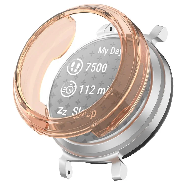 Pour Garmin Lily 2 Hollow-Out Shockproof TPU Watch Frame Case Smartwatch Protector - Rose transparent