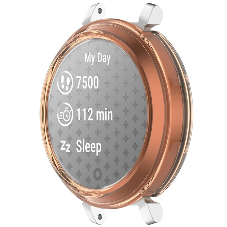 Pour Garmin Lily 2 Hollow-Out Shockproof TPU Watch Frame Case Smartwatch Protector - Rose transparent