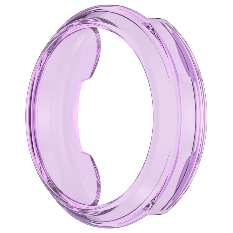 Transparante paarse TPU-hoesje met open frame voor Garmin Lily 2, stootvaste beschermer voor smartwatch