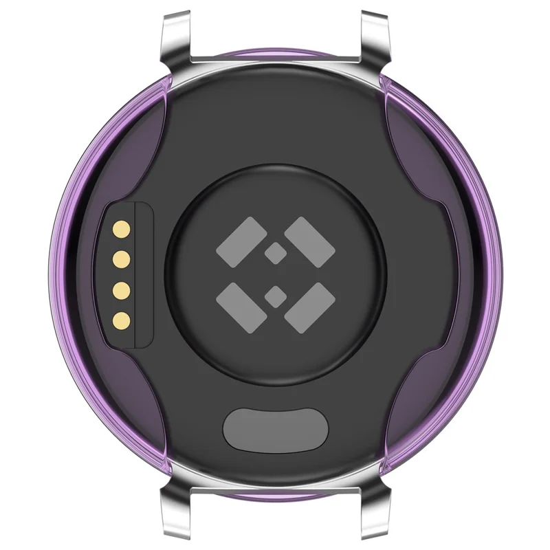 Transparante paarse TPU-hoesje met open frame voor Garmin Lily 2, stootvaste beschermer voor smartwatch