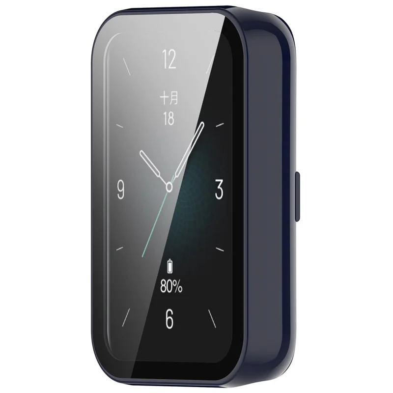For Honor Band 9 Hard PC Watch Case Scratch Proof Cover with Tempered Glass Screen Film - Dark Blue