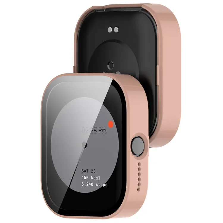 For Nothing CMF Watch Pro (D395) Capa Protetora de Relógio PC+Película de Vidro Temperado Caso Protetor de Relógio Anti-Queda - Sakura Pink