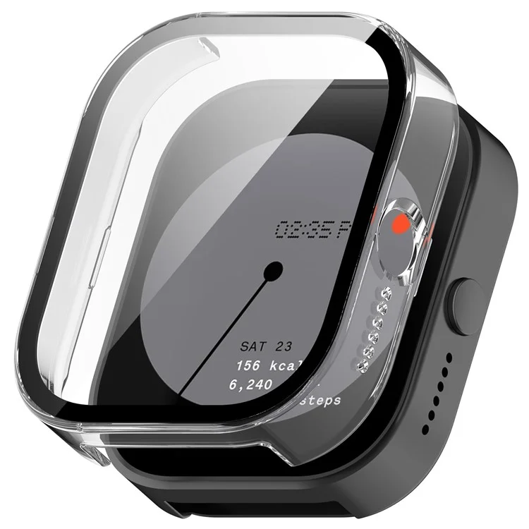 For Nothing CMF Watch Pro (D395) Watch Cover PC+Tempered Film Watch Protective Case Anti-Drop Protection - Transparent White