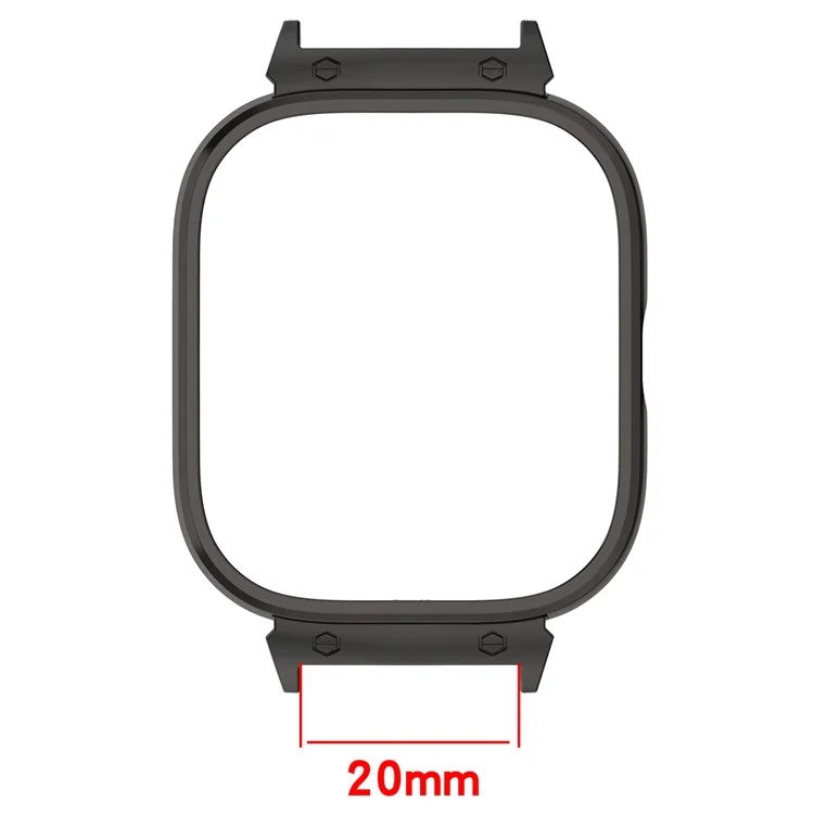 Para Nada CMF Watch Pro (D395) Capa Protetora de Relógio Inteligente Caso Relógio de Metal 20mm Protetor de Relógio - Preto 