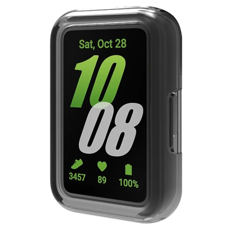 Para Samsung Galaxy Fit3 Smart Watch Protective Case TPU Watch Frame Cover - Preto Transparente