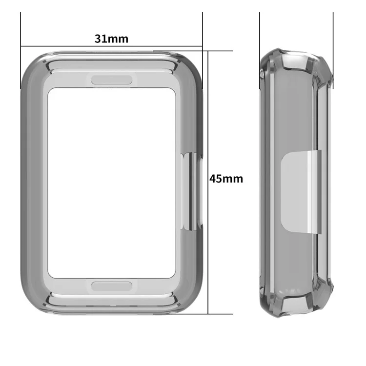 Para Samsung Galaxy Fit3 Smart Watch Protective Case TPU Watch Frame Cover - Preto Transparente