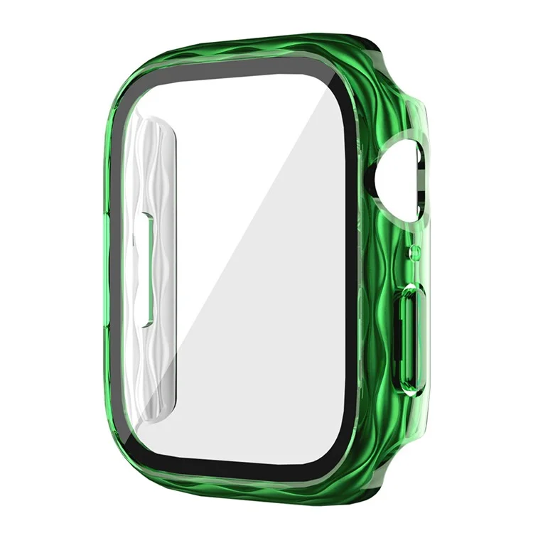For Apple Watch Series 4 / 5 / 6 / SE / SE (2022) 44mm Hard PC Watch Case Cover with Tempered Glass Screen Film - Transparent Green