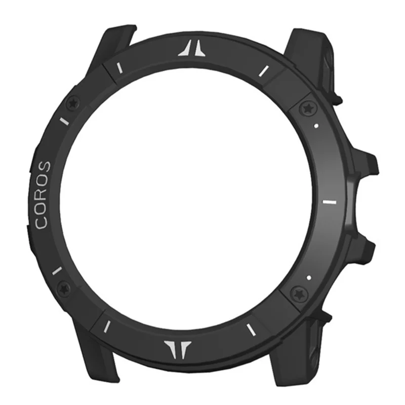 Para Coros Vertix 2 Watch Case PC Protective Frame Cover Watch Screen Protector - Preto+Branco