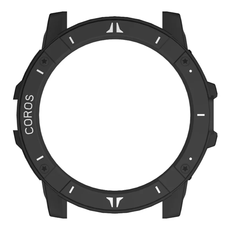 Para Coros Vertix 2 Watch Case PC Protective Frame Cover Watch Screen Protector - Preto+Branco