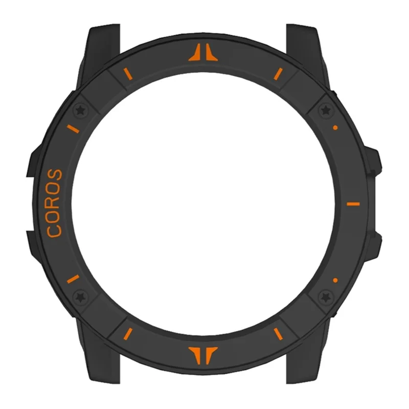 For Coros Vertix 2 Watch Case PC Protective Frame Cover Watch Screen Protector - Black+Orange
