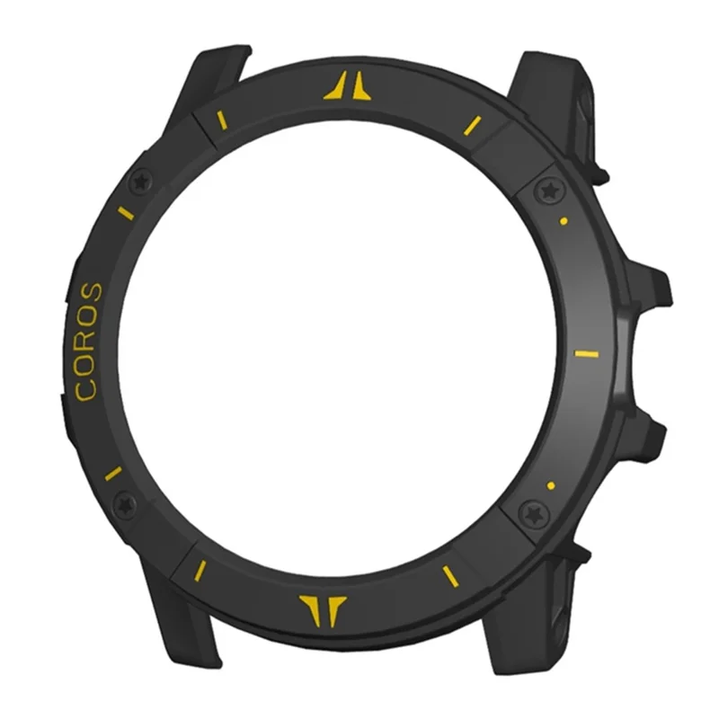 غطاء واقي لساعة Coros Vertix 2 مصنوع من مادة البولي كربونات - أسود + أصفر