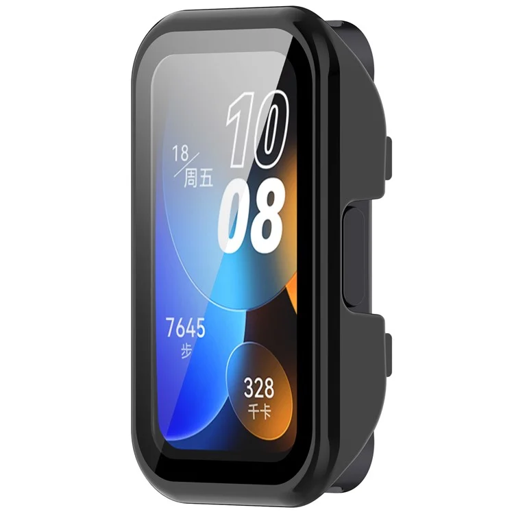 Per Huawei Band 8 / 8 NFC / 9 / 9 NFC Custodia rigida in PC con pellicola protettiva in vetro temperato per lo schermo dell'orologio - Nero