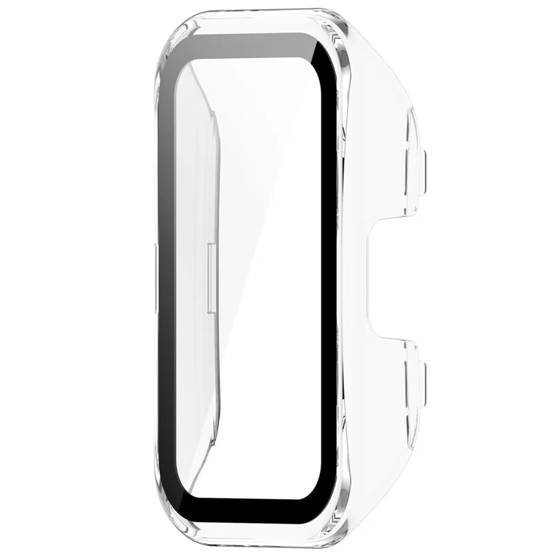 Pour Huawei Band 8 / 8 NFC / 9 / 9 NFC Étui de montre en PC dur avec film de protection d'écran en verre trempé - Blanc transparent