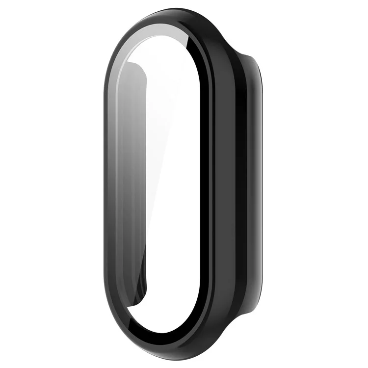 For Xiaomi Smart Band 8 / 8 NFC PC Case+Glossy Style Tempered Glass Screen Protector - Black