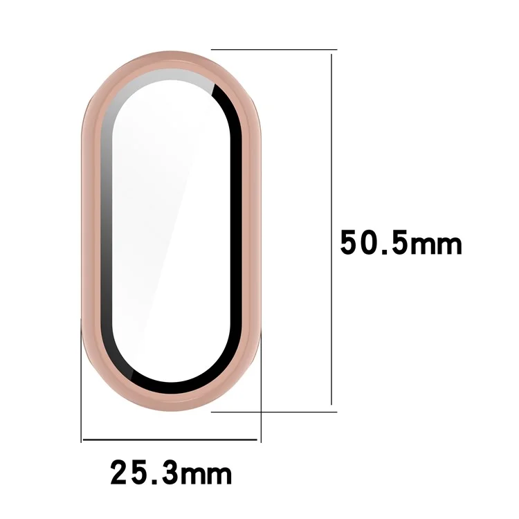 For Xiaomi Smart Band 8 / 8 NFC PC Case+Glossy Style Tempered Glass Screen Protector - Dark Blue