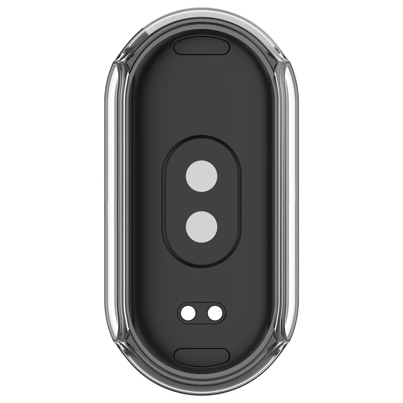 For Xiaomi Smart Band 8 / 8 NFC PC Case+Glossy Style Tempered Glass Screen Protector - Transparent White