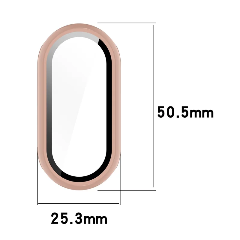 Pour Xiaomi Smart Band 8 / 8 NFC Étui PC + Protecteur d'écran en verre trempé de style brillant - Rose