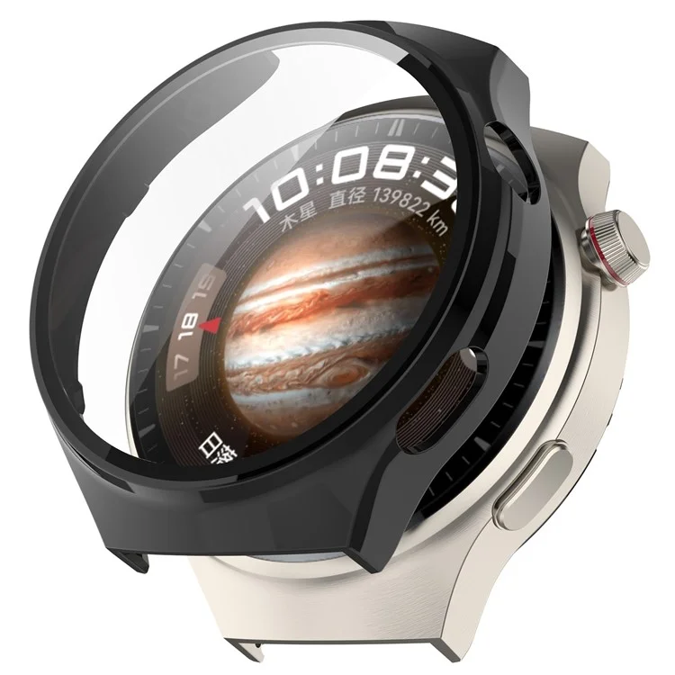 For Huawei Watch 4 Pro Hard PC Watch Case with Built-in Tempered Glass Screen Film - Black