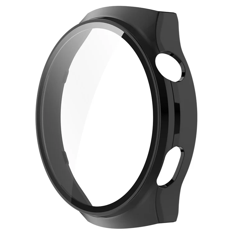 For Huawei Watch 4 Pro Hard PC Watch Case with Built-in Tempered Glass Screen Film - Black