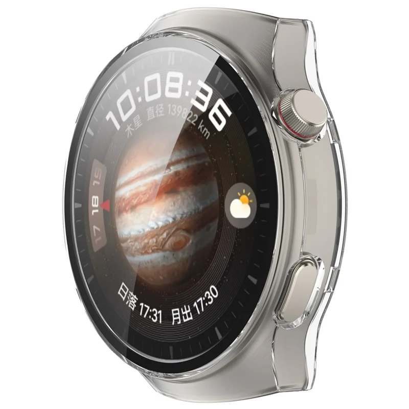For Huawei Watch 4 Pro Hard PC Watch Case with Built-in Tempered Glass Screen Film - Transparent