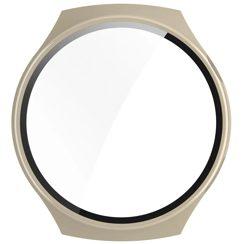 For Huawei Watch 4 Pro Hard PC Watch Case with Built-in Tempered Glass Screen Film - Ivory White