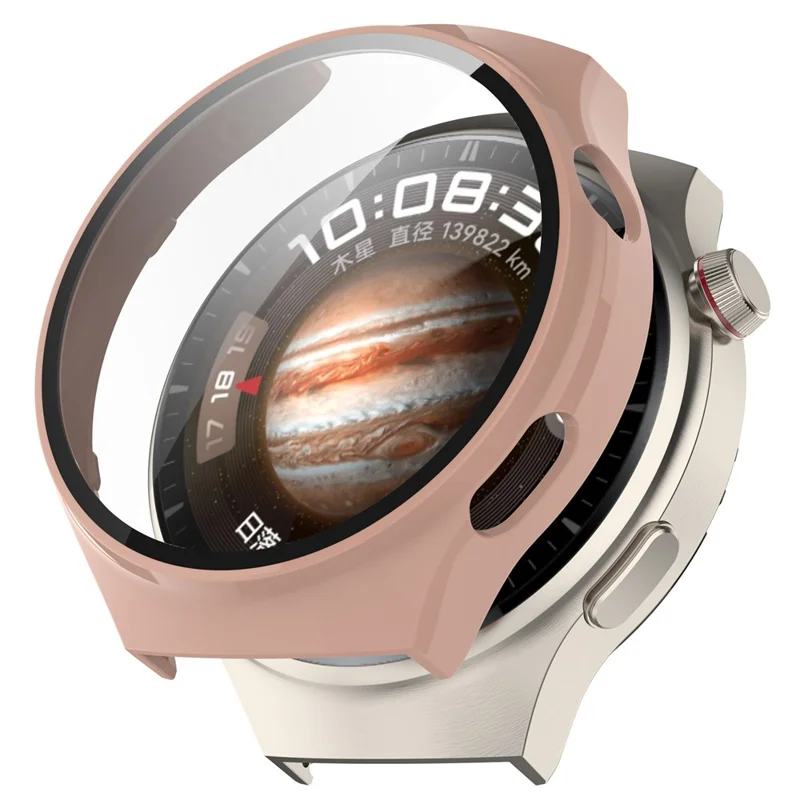For Huawei Watch 4 Pro Hard PC Watch Case with Built-in Tempered Glass Screen Film - Pink