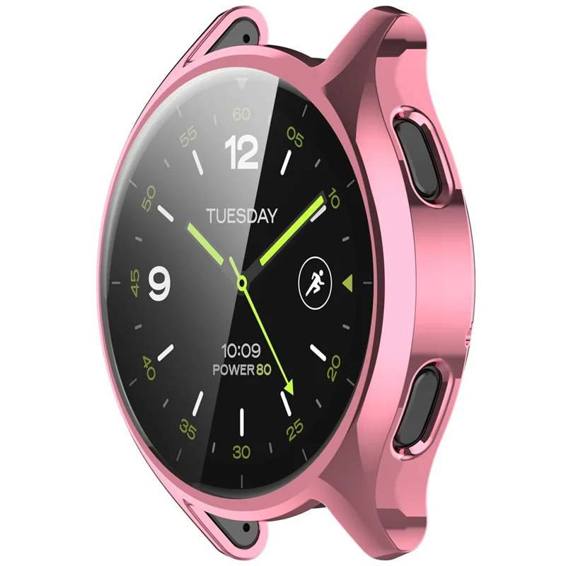 For Xiaomi Watch 2 Elektropladeret TPU Urbeskyttelse Helt Dækkende Beskyttende Cover - Pink