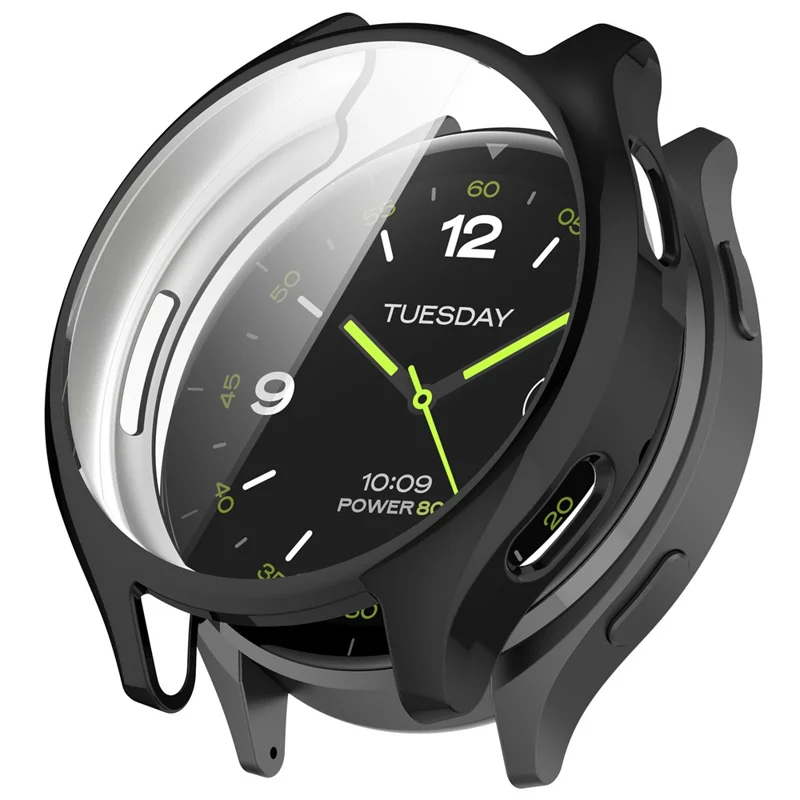 For Xiaomi Watch 2 Electroplated TPU Watch Case Full Coverage Protective Cover - Black