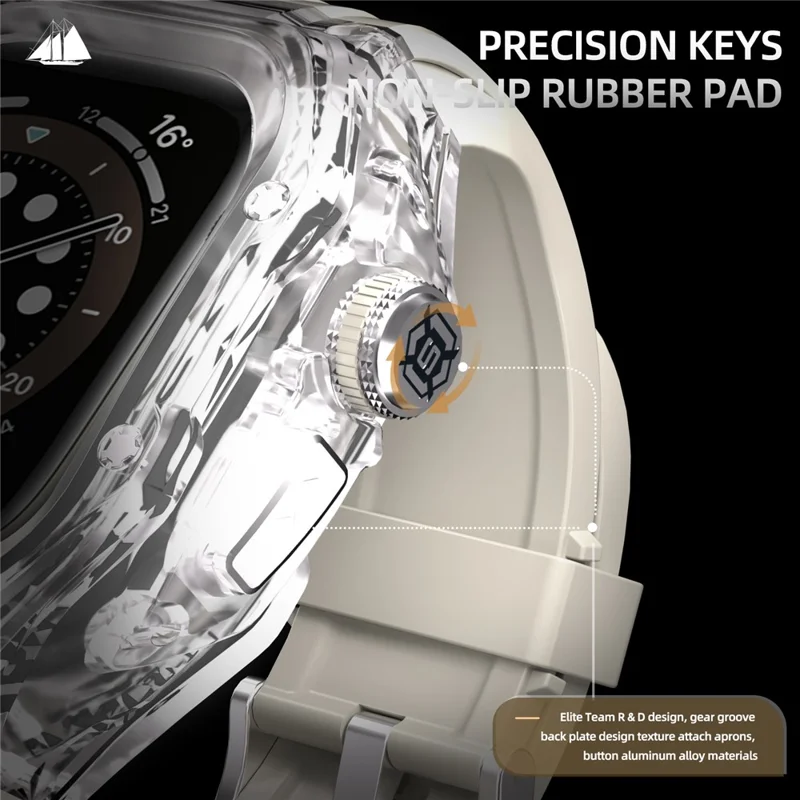 SHELLBOX pour Apple Watch Ultra 49mm / Ultra 2 49mm Étui de protection en PC avec bracelet - Blanc