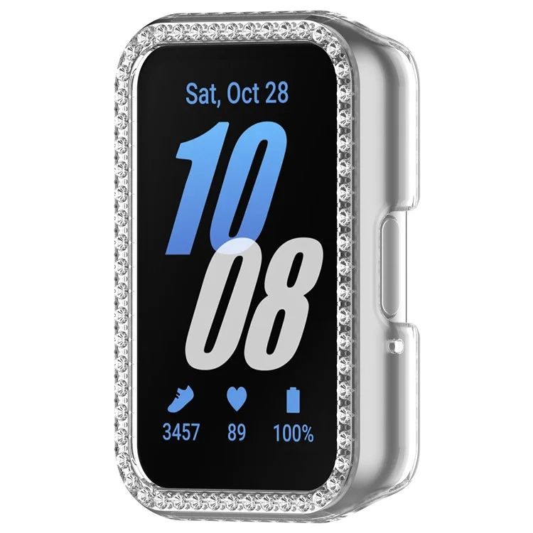 Per Samsung Galaxy Fit3 R390 Anti-Collision Watch Case Rhinestone Decor PC Hollow Clear Protective Frame