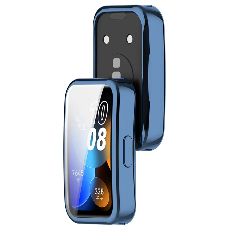 For Huawei Band 9 / 9 NFC / 8 / 8 NFC TPU Watch Protective Case Electroplating Full Coverage Shell - Navy Blue