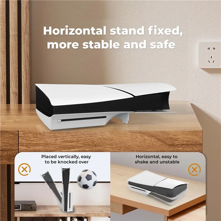STARTRC GAMES per Sony PS5 Slim Aggiornato Base Console di Gioco in Plastica Staffa Orizzontale - Bianco