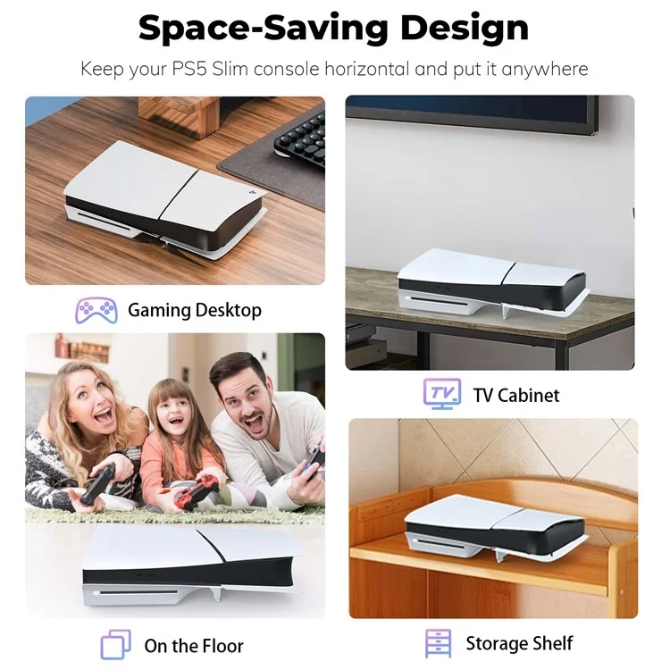 STARTRC GAMES per Sony PS5 Slim Aggiornato Base Console di Gioco in Plastica Staffa Orizzontale - Bianco