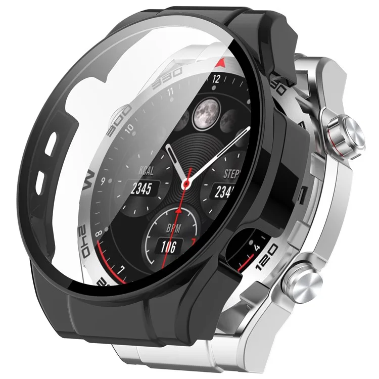 Für Haylou Watch R8 Gehäuse PC Schutzhülle mit Gehärtetem Glasbildschirmfolie - Schwarz