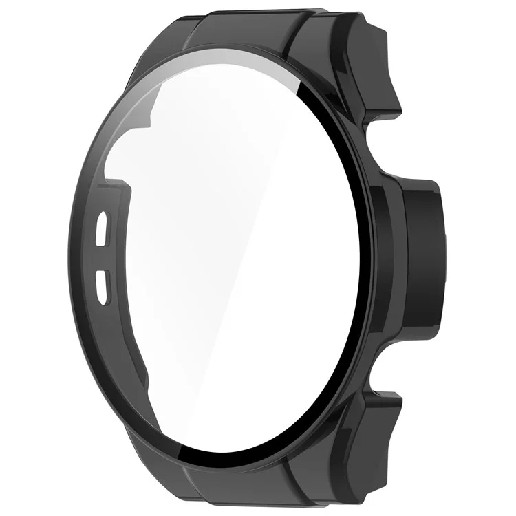 Für Haylou Watch R8 Gehäuse PC Schutzhülle mit Gehärtetem Glasbildschirmfolie - Schwarz