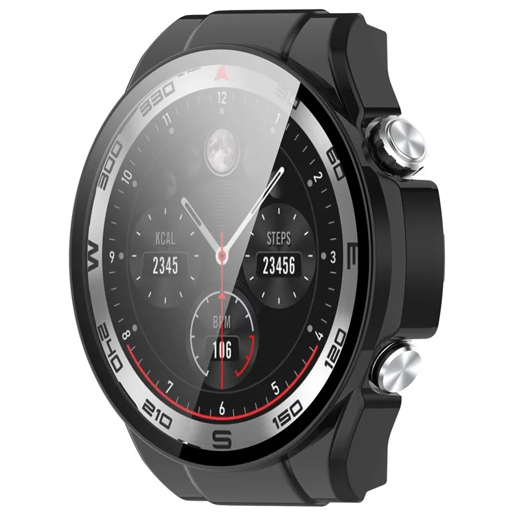Für Haylou Watch R8 Gehäuse PC Schutzhülle mit Gehärtetem Glasbildschirmfolie - Schwarz