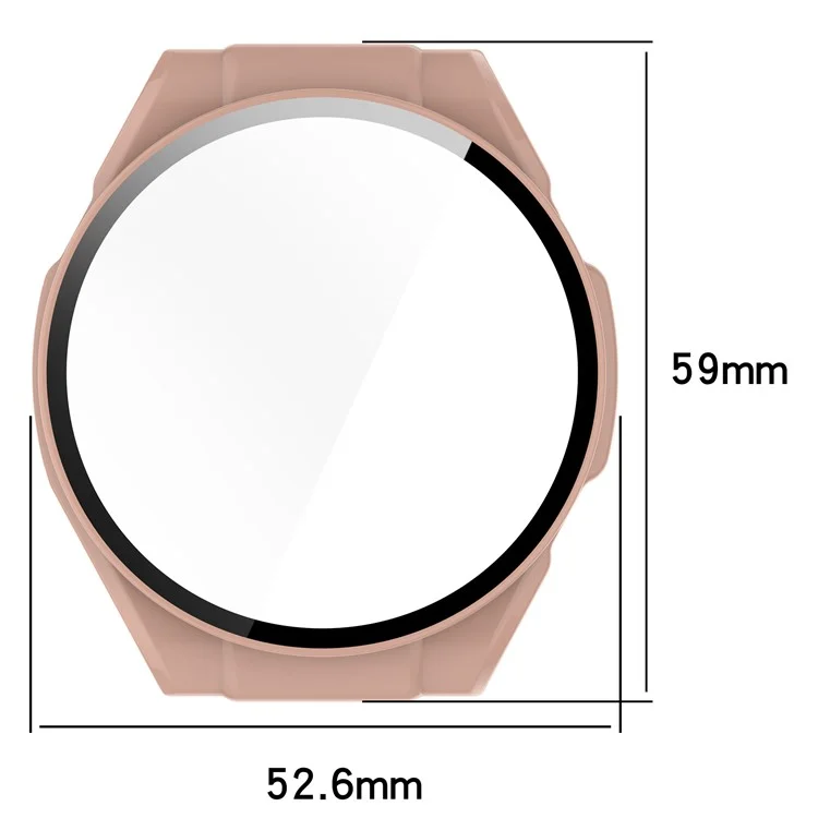 Für Haylou Watch R8 Gehäuse PC Schutzhülle mit Gehärtetem Glasbildschirmfolie - Schwarz