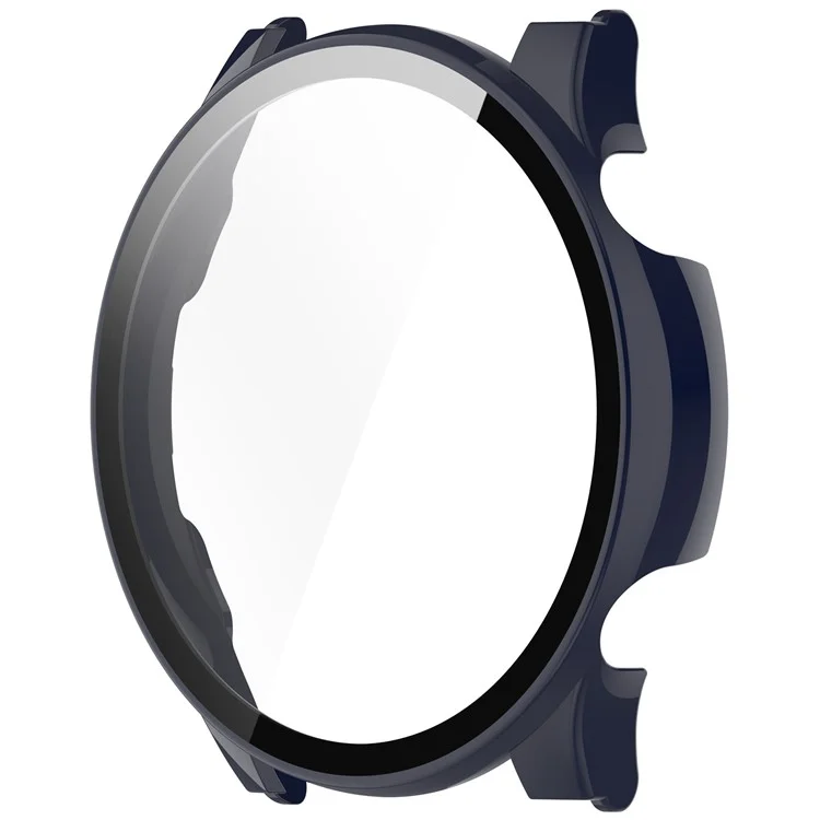 For Haylou Solar Plus RT3/LS16 Hard PC Watch Protective Cover with Built-in Tempered Glass Screen Protector - Dark Blue